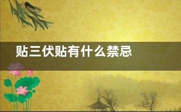 贴三伏贴有什么禁忌 三伏贴的禁忌有哪些,贴三伏贴有什么禁忌没有